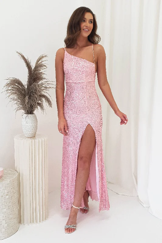 Abella Sequin Maxi Gown | Baby Pink