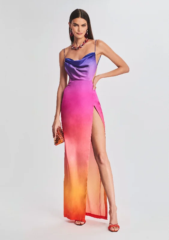 Alyssa Ombre Silk Dress