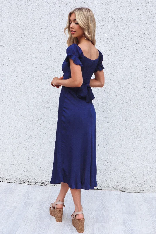 Claudia Midi Dress - Navy