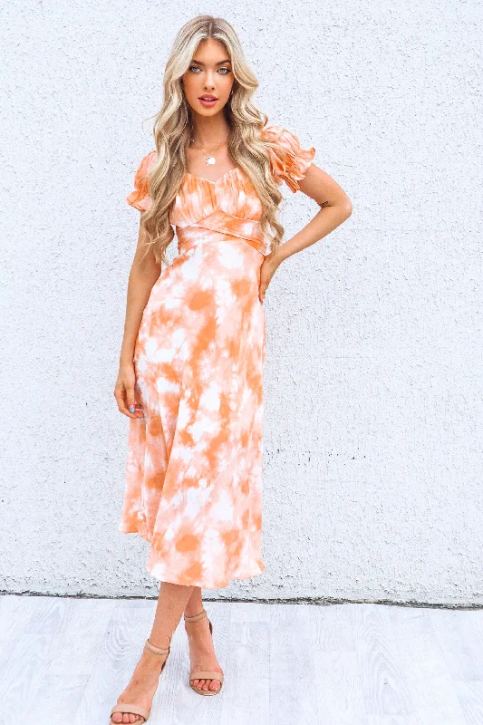 Claudia Midi Dress - Sunset Print