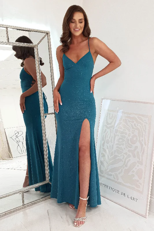 Saraid Glitter Gown | Teal