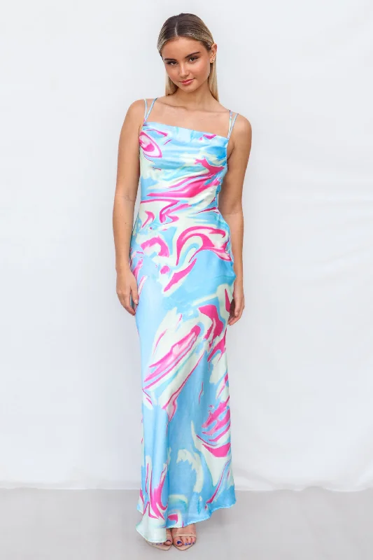 Haru Maxi Dress - Blue Multi