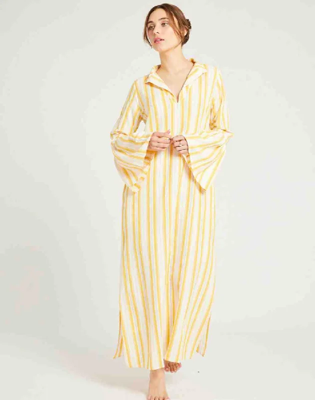 Jacqueline Maxi Caftan Dress in Citrus Stripe