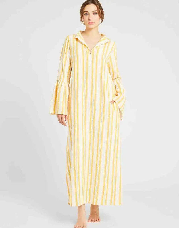 Jacqueline Maxi Caftan Dress in Citrus Stripe