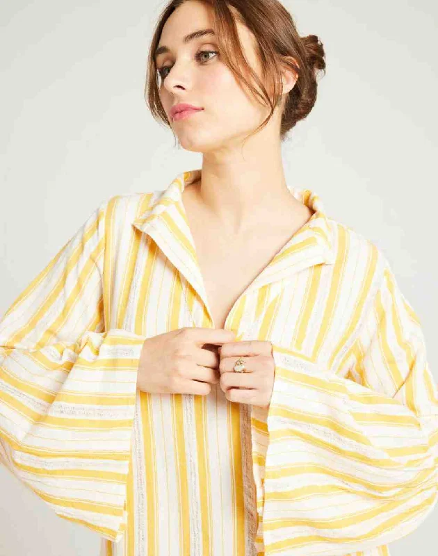 Jacqueline Maxi Caftan Dress in Citrus Stripe