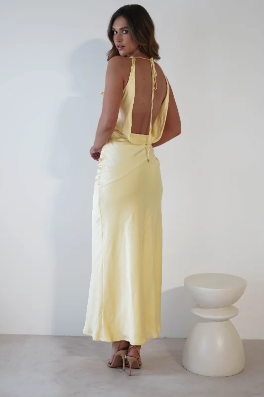 Leah Cowl Neckline Maxi Dress | Lemon