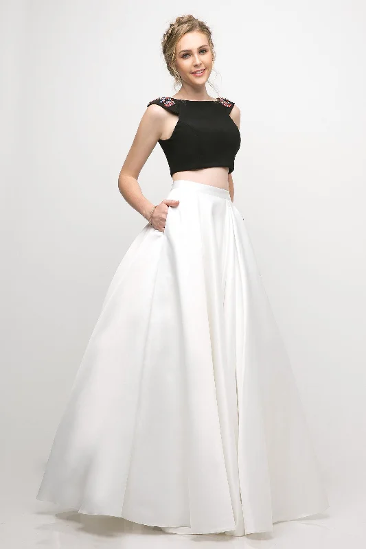 Long Off Shoulder Two-Piece Dress by Cinderella Divine CA316