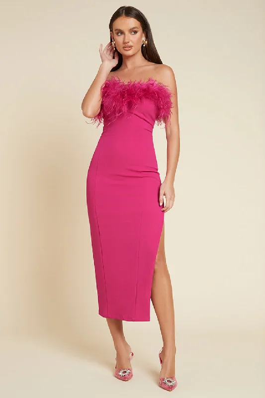 VALENTINA MIDI DRESS - FUCHSIA