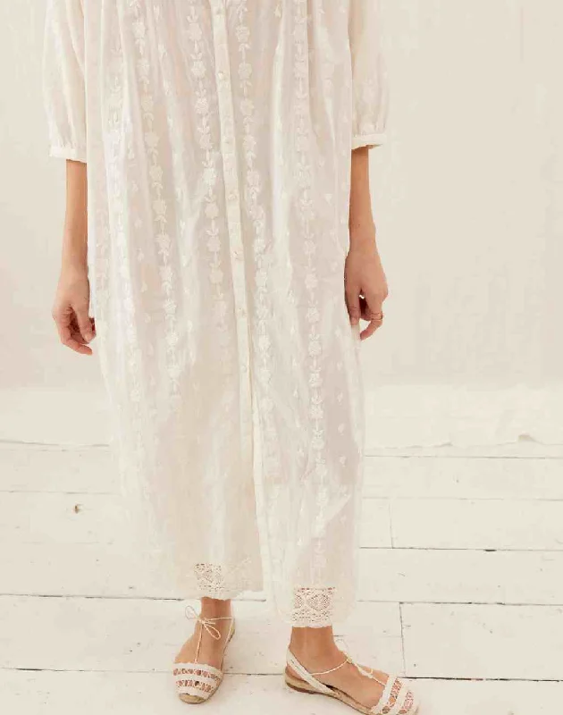 White Embroidered Maxi Palina Dress