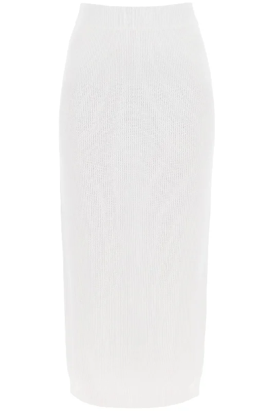 Brunello cucinelli cotton knit midi skirt M19196989 BIANCO