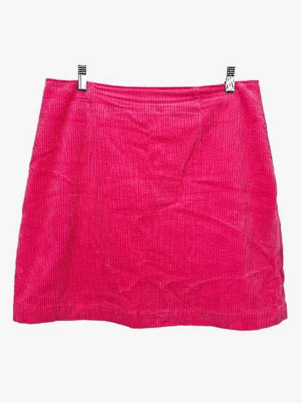 Gorman Fluro Pink Corduroy Mini Skirt Size 14