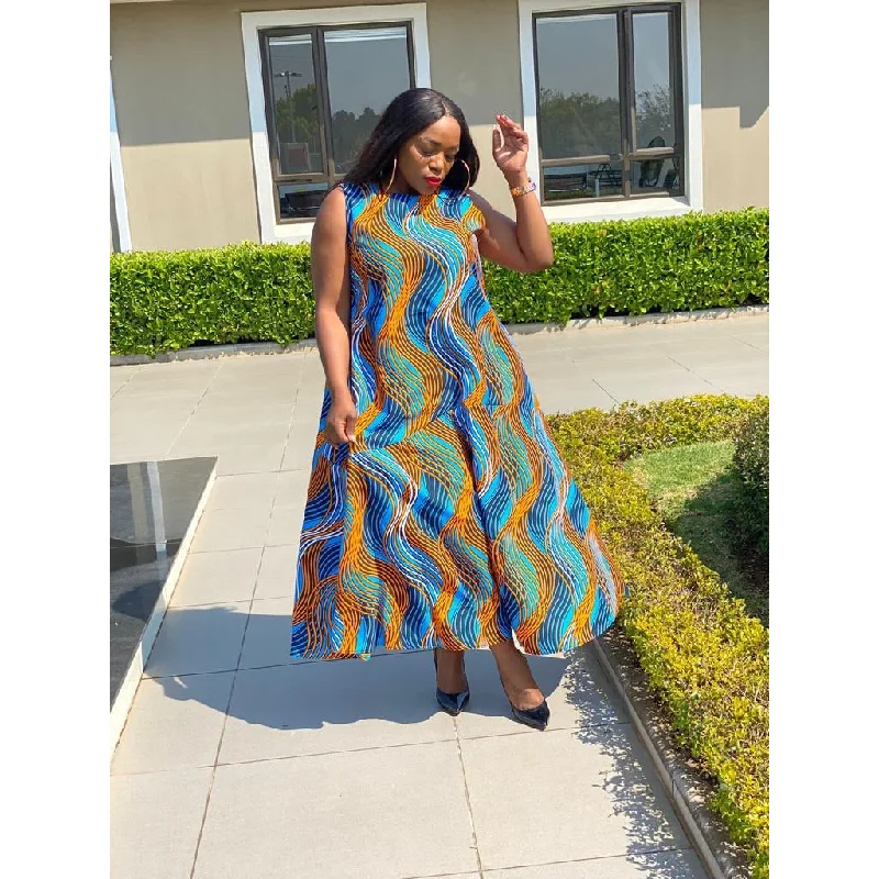 Sleeveless Bubble Ankara Dress