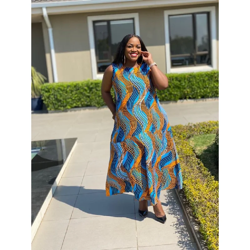 Sleeveless Bubble Ankara Dress