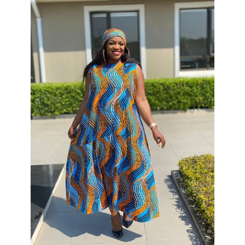 Sleeveless Bubble Ankara Dress